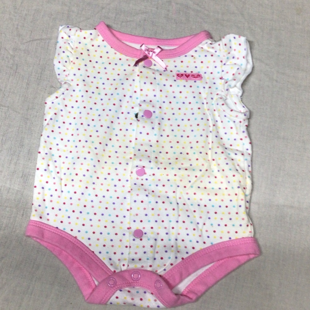Pink and White Polka Dot Kids Bodysuit